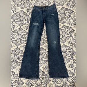 Express Dark Blue Boot Cut Jeans - Mid Rise - size 6/R